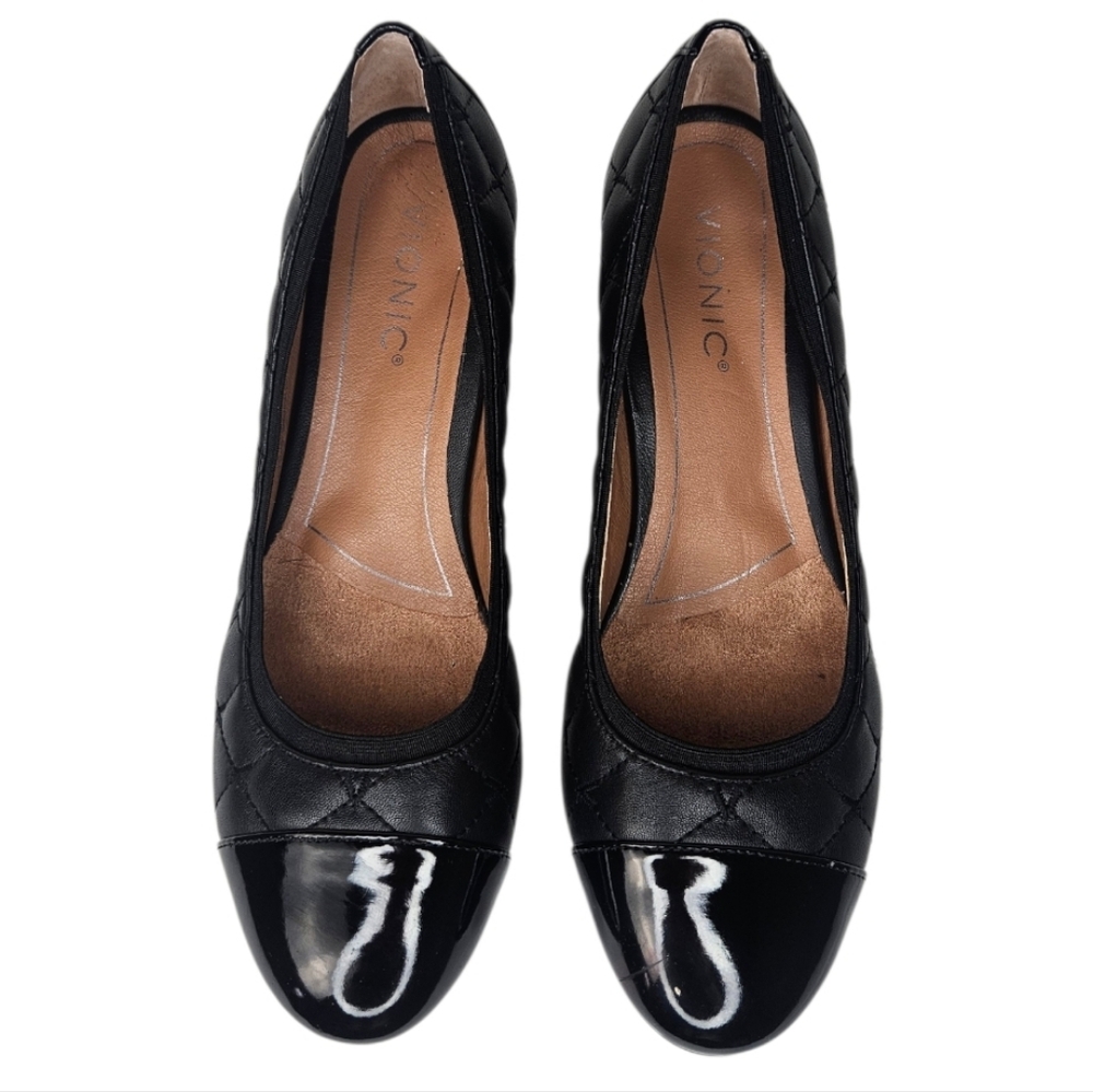 Vionic Ruby Quilted Leather Cap Toe Block Heel Pu… - image 5